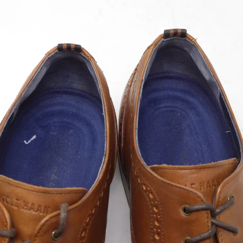 Cole Haan Mens Jefferson Grand 2.0 Oxford Shoes Brown Leather Brogue Cap Toe 13M